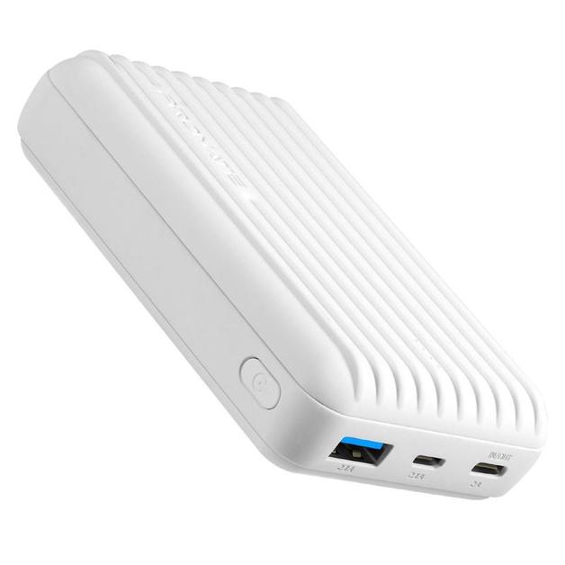 Promate: Titan-10C Ultra-Compact Rugged 10000mAh Power Bank with USB-C Input & Output - White