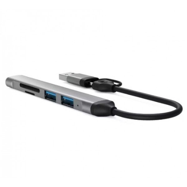 5-in-1 USB 3.0 Multi USB-C Data Cable Hub with SD / Micro SD Card Reader & 3 USB Ports