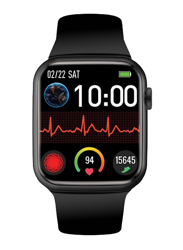 Promate Bluetooth 5.0 Health and Fitness Tracker 1.9 TFT Display Smart Watch, XWatch-B19, Black