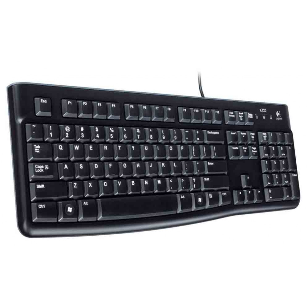 Logitech K120 Wired USB Keyboard - Arabic, Black