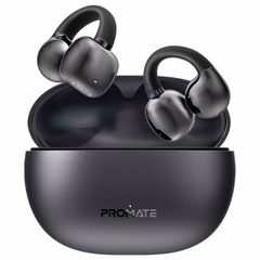 Promate  AirClip  AudioFit™ Open Ear Clip On TWS Earbuds w/ IntelliTouch Black