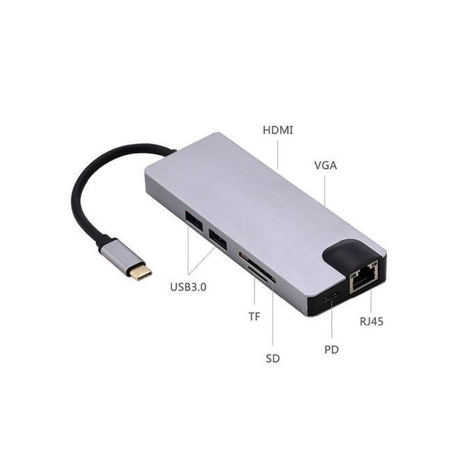 Type C To HDTV Adapter 8-In-1 Converter |