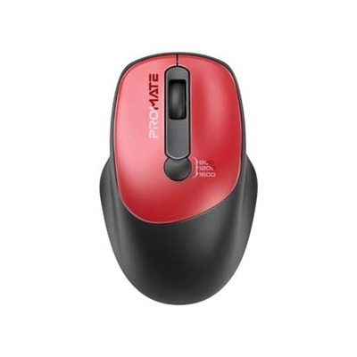 Promate EZGrip Ergonomic Wireless Mouse - Red