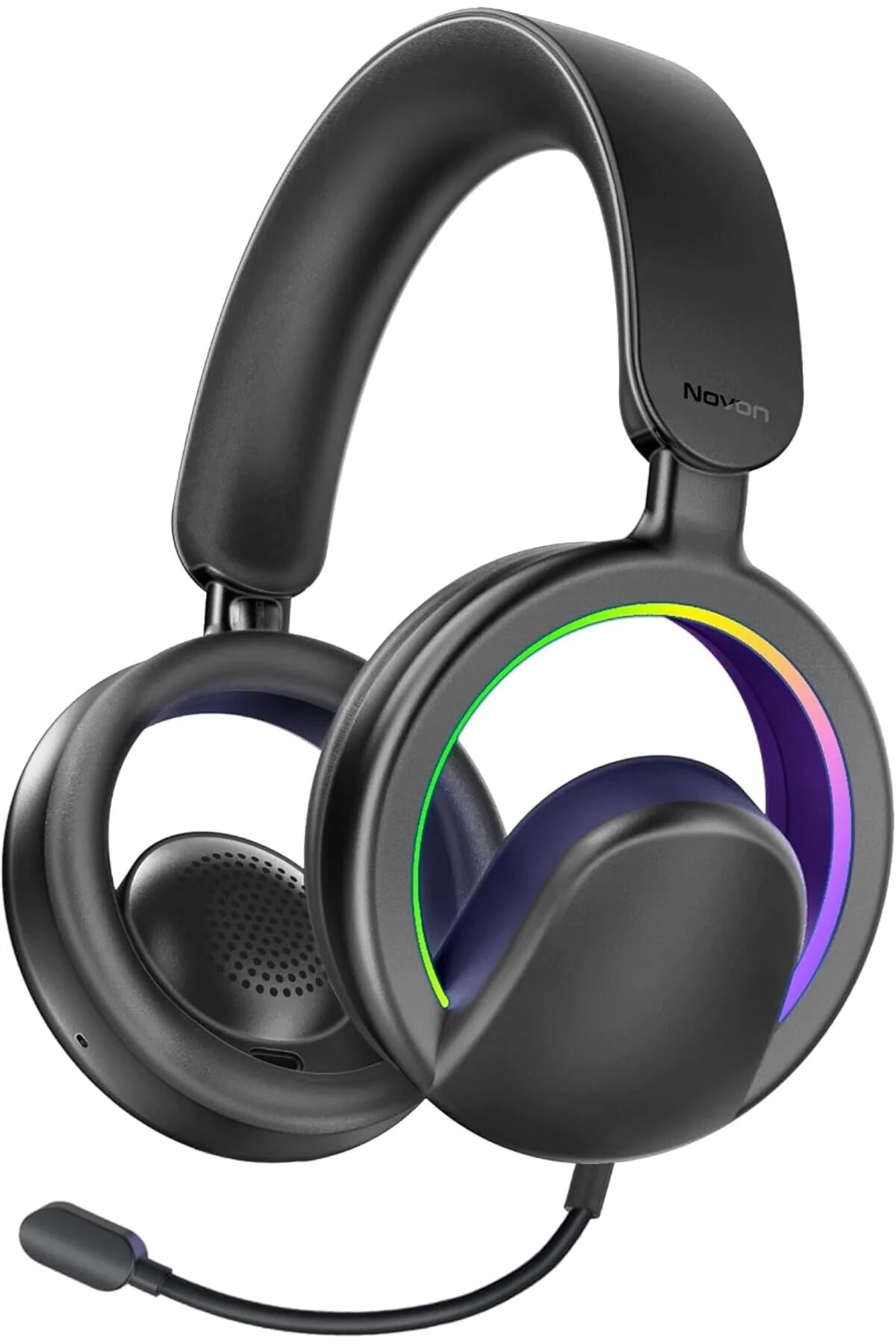 High-Fidelity Open Ear Wireless Over-Ear Headphones with Detachable Mic Promate Novon Black