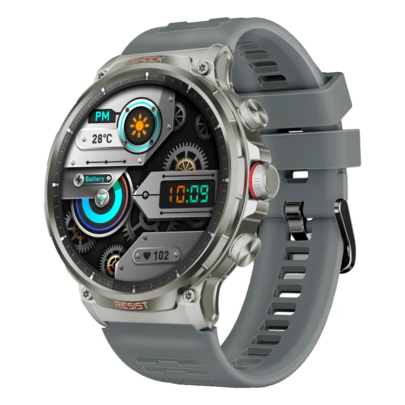 Promate 1.85 inch Round Screen Smart Watch With Bluetooth Calling Silver