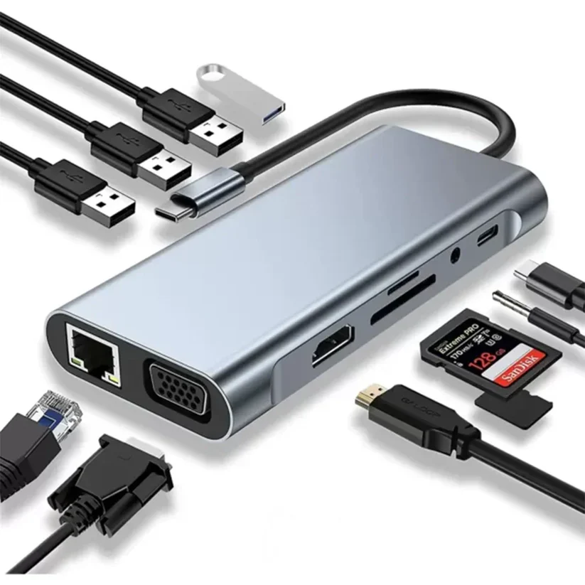 11-in-1 Multiport USB-C Docking Station for Mac and PC