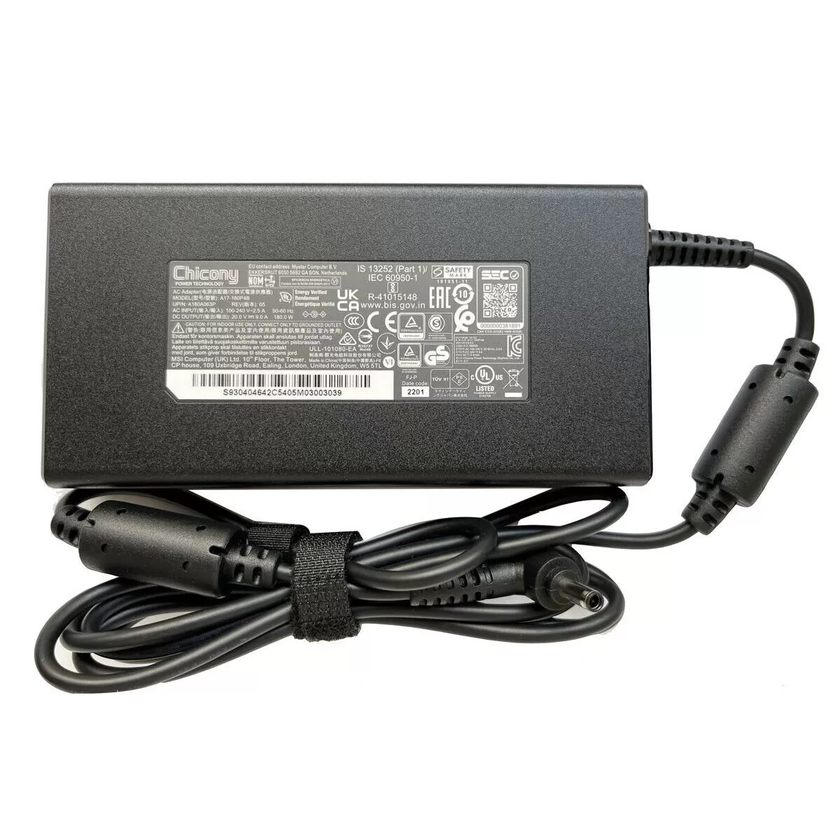 Original Adapter Charger MSI 20V 9A 180W 4.5*3.0mm