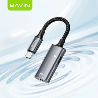 BAVIN AUX51 USB-C Adapter Splitter TYPE-C+3.5mm Jack Audio & Charger Dongle for Music / Call / Voice