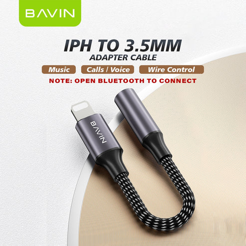 BAVIN AUX35 / AUX36 Earphone Adapter iPhone to 3.5mm & Type-C to 3.5mm | Fast Audio, Music & Calls (Bluetooth Required) 1578