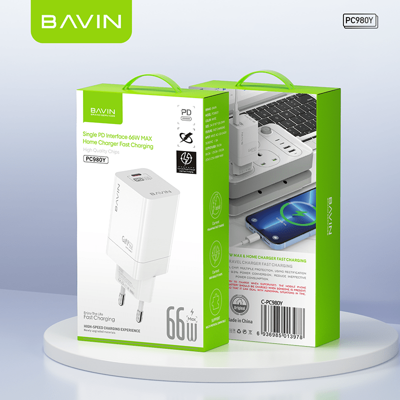 BAVIN 66W PD Type C Wall Charger - Fast Charging pc980y 1220