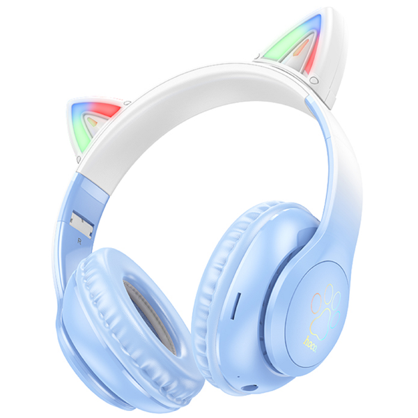Hoco Cat Ear Wireless Headphones W42 Cyrstal Blue