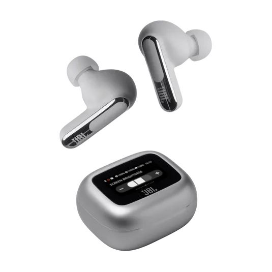 JBL Livebeam3 Grey True Wireless Noise Cancelling Closed-Stick Earbuds
