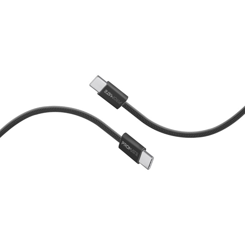 Promate EcoLine-CC200 Black USB-C to USB-C 60W Fast Charging Cable ECOLINE-CC200.BLACK